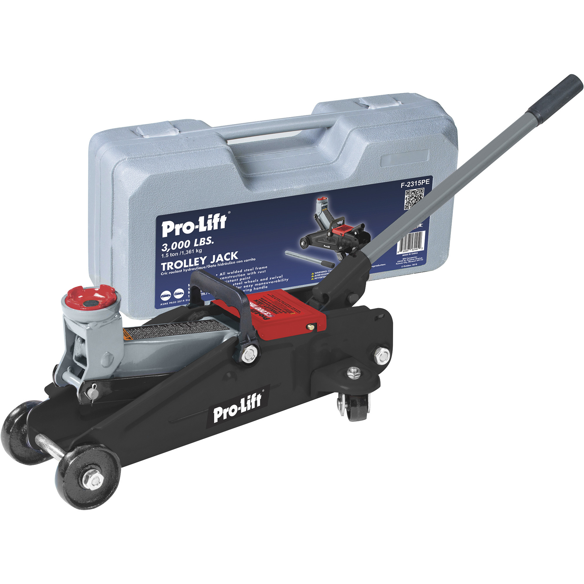 Pro-Lift Hydraulic Trolley Jack, 1.5-Ton Capacity, Model# F-2315PE